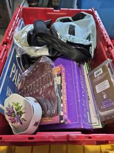 lot 92 image: Mixed Lot Electronics Books Games Controllers Household Items - Tote Not Included - Retail $25