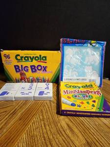 lot 116 image: Crayola Art Supply Bundle with Crayons, Stencils, and Mini Stampers