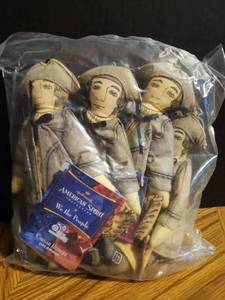 lot 127 image: American Spirit Cesar Rodney Delaware Historical Figure Dolls Set of 4 - Retail $15
