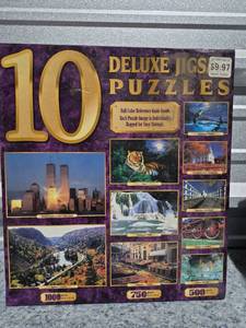 lot 159 image: 10 Deluxe Jigsaw Puzzles Set Multiple Piece Counts - Retail $15
