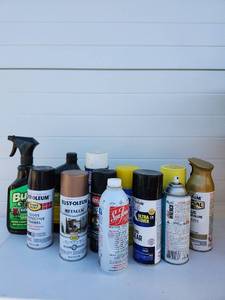 lot 198 image: Mixed Spray Paint and Motor Treatment Lot - All Near Full - Retail $25