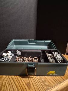 lot 274 image: Plano Tackle Box with Fishing Hardware and Supplies - Retail $25