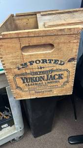 lot 4444 image: Yukon Jack Canadian Liqueur Wooden Shipping Crate