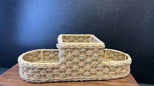 lot 40516 image: Wicker Organizing Basket Set with Compartments