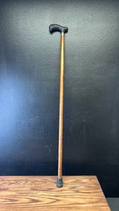 lot 40522 image: Wooden Walking Cane with Black Handle