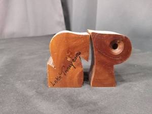 lot 4610 image: Handmade Wooden Salt and Pepper Shaker Set