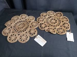 lot 4548 image: Handmade Jute Coasters and Table Mats Set