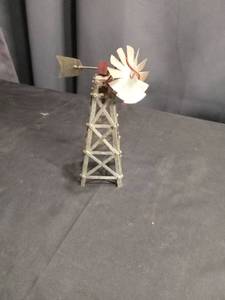 lot 4565 image: Metal Windmill Model with Tower and Spinning Blades