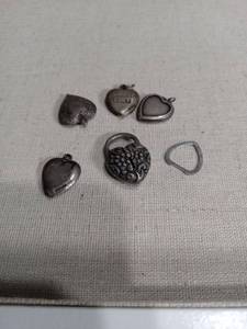 lot 4574 image: Collection of Silver Heart Lockets and Pendants