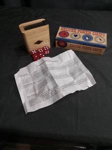 lot 4577 image: Deluxe Poker Chips Set with Wooden Dice Box and Game Instructions