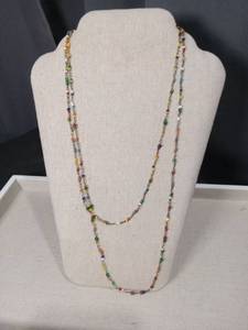 lot 4602 image: Multi-Strand Glass Bead Chain Necklace
