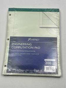 lot 82 image: AMPAD Engineering Computation Pad 200 Sheets