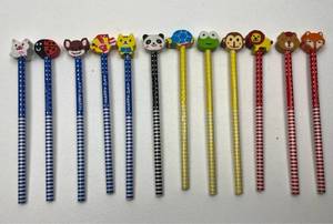 lot 140 image: Lot of 50 Assorted Animal Character Topper Pencils