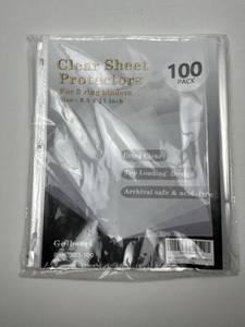 lot 142 image: Clear Sheet Protectors for 3-Ring Binders - 100 Pack