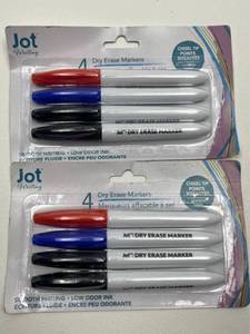 lot 151 image: Jot Writing Dry Erase Markers Set - 8 Pack Assorted Colors