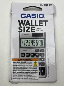 lot 164 image: Casio SL-300SV Solar Powered Calculator with Wallet Case
