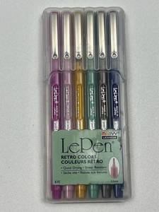 lot 173 image: Marvy Uchida LePen Retro Colors Fine Point Pens 6-Pack