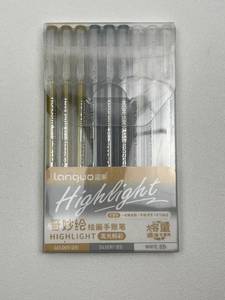 lot 174 image: Languo Highlight Marker Set 9-Piece Gold Silver White