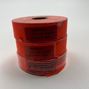 lot 190 image: Lot of 3 Avery Dennison Orange Security Labels Roll 900902
