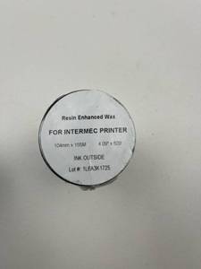 lot 206 image: Lot of 2 Intermec Resin Enhanced Wax Printer Ribbon 104mm x 155M