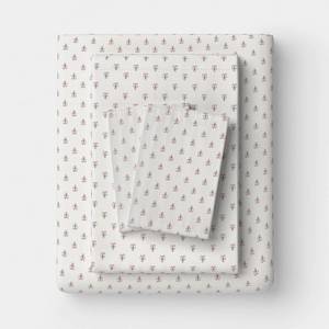 lot 9305 image: Twin Christmas Holiday Flannel Sheet Set Candy Canes - Wondershop - Retail $25