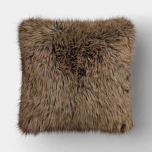 lot 9323 image: Faux Fur Throw Pillow Brown - Threshold - Retail $30