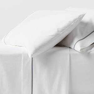 lot 9329 image: King 800 Thread Count 4pc Hotel Collection Sheet Set Double Baratta Slate Blue Hem - Threshold - Retail $100