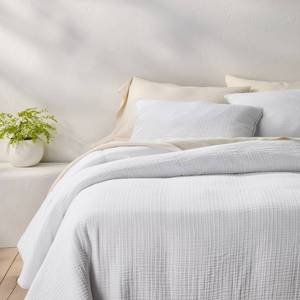 King Textured Chambray Comforter & Sham Set White - Casaluna: OEKO-TEX Certified, 250 Thread Count - Retail: $159