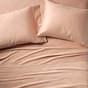 lot 9336 image: Queen 400 Thread Count Rayon from Bamboo Sheet Set Light Adobe Clay - Casaluna - Retail $100