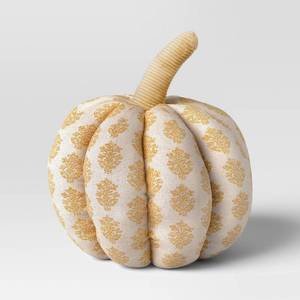 lot 9348 image: Block Print Shaped Pumpkin Pillow - Threshold - Retail $30