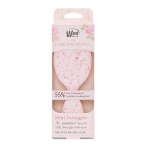 lot 107 image: Wet Brush x LoveShackFancy Mini Detangler Hair Brush - English Ivy - Pink - Retail $34