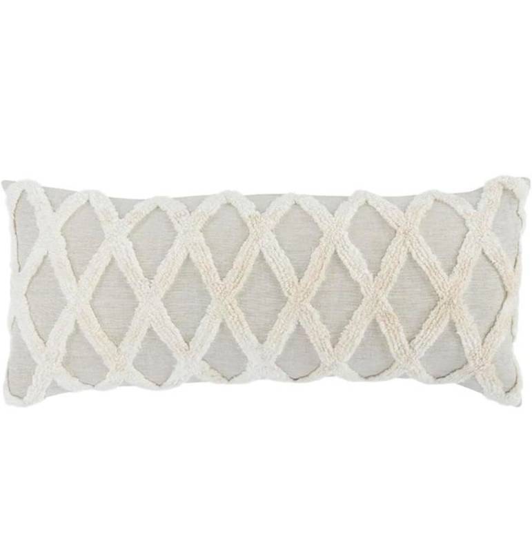 lot 70734 image: Decorative Diamond Pattern Throw Pillow (32x12) - Retail $25