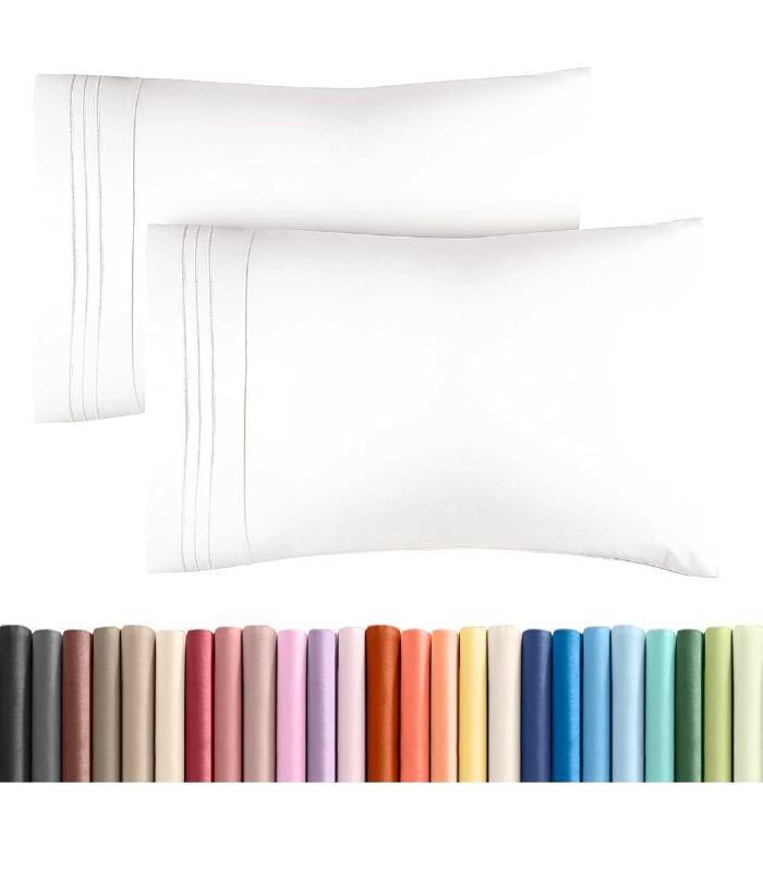 lot 70739 image: CGK Microfiber Queen Pillowcase Set - White - Retail $15