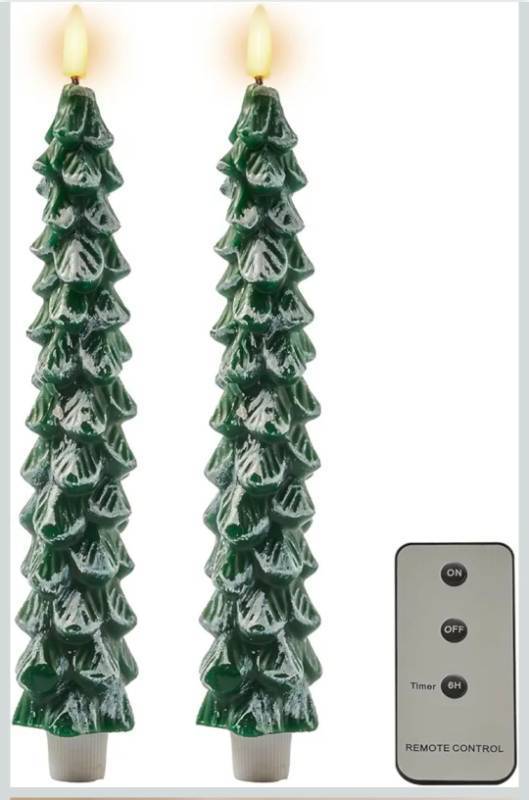 lot 70780 image: LED Christmas Tree Taper Candles with Remote Control - Retail $15
