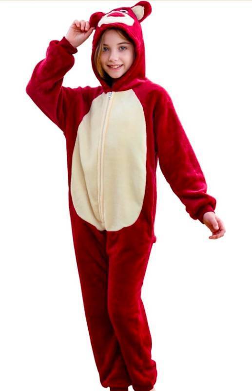 lot 70824 image: Pink Bear Character Onesie Pajama Costume 4t-5t - Retail $20