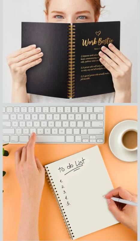 lot 70831 image: Work Bestie Spiral Bound Notebook Journal - Retail $15