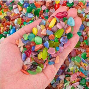 lot 70844 image: 3 Lb Cat Eye Stones Aquarium Gravel Rocks for Fish Tank, Fish Tank Rocks Gravel Betta Fish Colorful Marbles for Vases Filler, Garden and Fish Tank Decoration - Retail $15