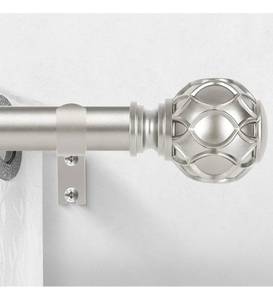 lot 70845 image: Telescoping Curtain Rod with Decorative Finials - Retail $15