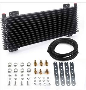 lot 70859 image: 40k Transmission Oil Cooler LPD47391, Compatible with Heavy Duty 40,000 GVW Max Low Pressure Drop Trans Cooler with Mounting Hardware (Black) - Retail $45