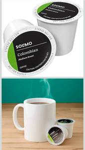 lot 70861 image: Solimo Colombian Medium Roast Coffee K-Cups 100 Count - Retail $40