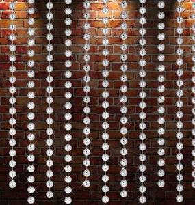 lot 70876 image: Mirror Disco Ball String Light Curtain Set - Retail $40