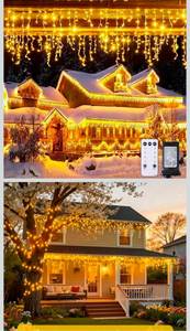 lot 70877 image: LED Christmas Icicle String Lights with Remote Control - Retail $35