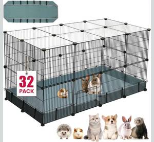 lot 70890 image: 32 Pack Small Animal Playpen with Two Story Design - Retail $45