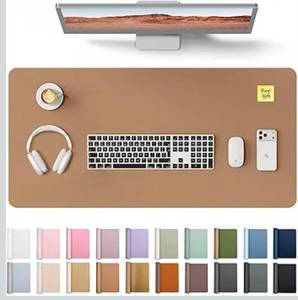 lot 70894 image: Large Waterproof PU (Brown) Leather Desk Pad Mouse Mat - Retail $15