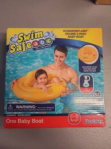 lot 70902 image: Bestway Swim Safe Baby Boat Float with Back Support - Retail $15