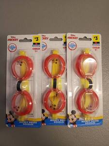lot 70937 image: Disney Mickey Mouse Swimming Goggles Set of 3 (Ages 3) - Retail $9