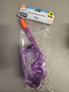lot 70938 image: Adult Snorkel Swim Mask Set with Breathing Tube (Ages 14) Purple  - Retail $8