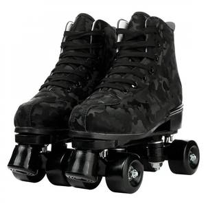 lot 1902 image: Womens Roller Skates Classic High-top Roller Skates Four-Wheel Roller Skates Shiny Camouflage Roller Skates for Adult Youth Boys Girls Outdoor with Shoes Bag (Black camo,39-US7.5)