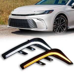 lot 1931 image: PGTOPONE Switchback WhiteAmber LED Front Bumper Fog Light Daytime Running Lamp Amber Sequential Turn Signal Light Feature Compatible with Toyota Camry 2025 LE XLE Replacement Front Bumper Trim