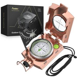 lot 2010 image: Anbte Purple Copper Hiking Compass, IP65 Waterproof Metal Compass with Sighting Clinometer, Compass for Camping Hunting Hiking Navigation